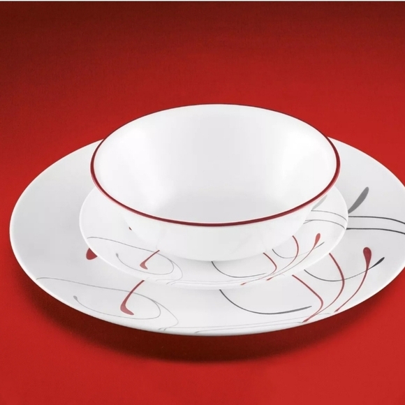 Corelle Splendor, White and Red Round 12-Piece Dinnerware Set - Picture 6 of 6